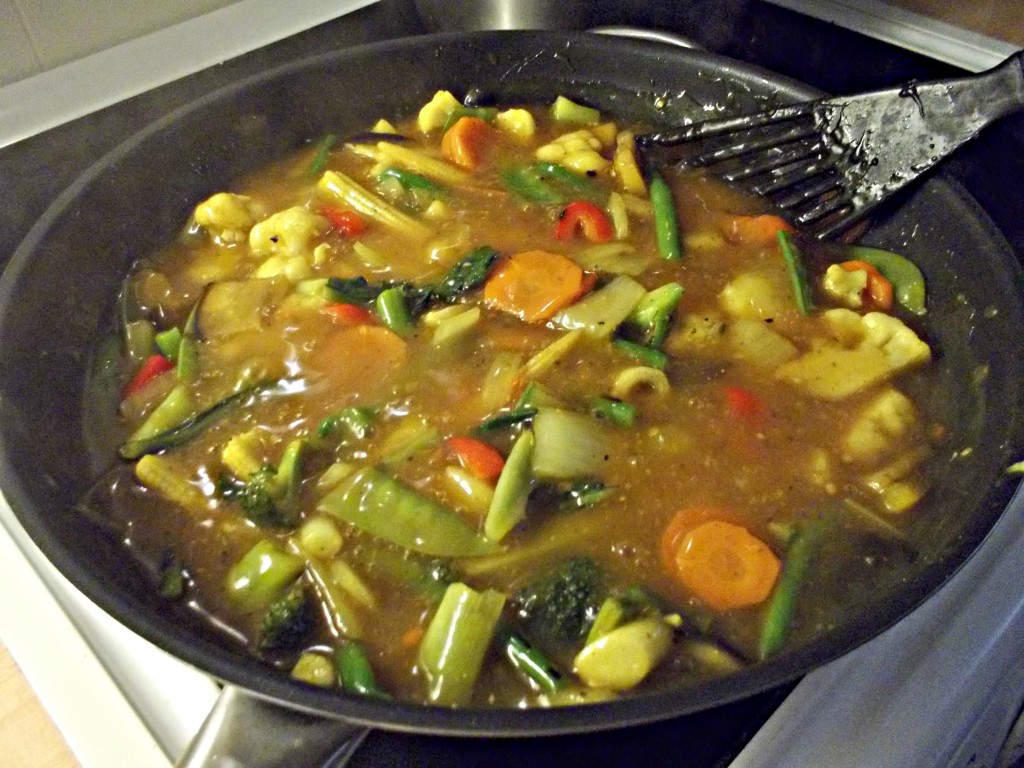Krydret wok. Foto.