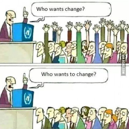 Hvem vil forandre seg?  Foto: http://wp.production.patheos.com/blogs/exploringourmatrix/files/2015/01/Who-Wants-Change.jpg